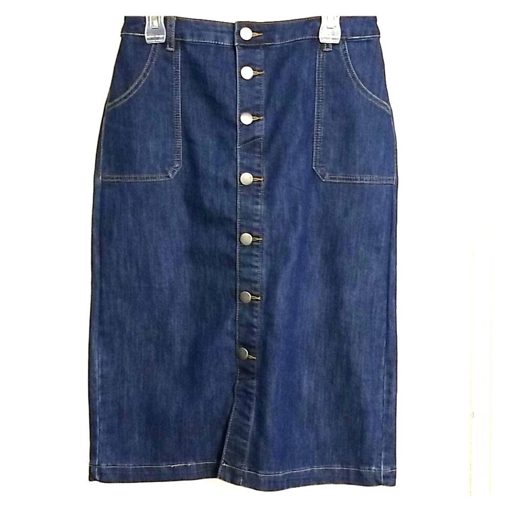 Long jean buton skirt